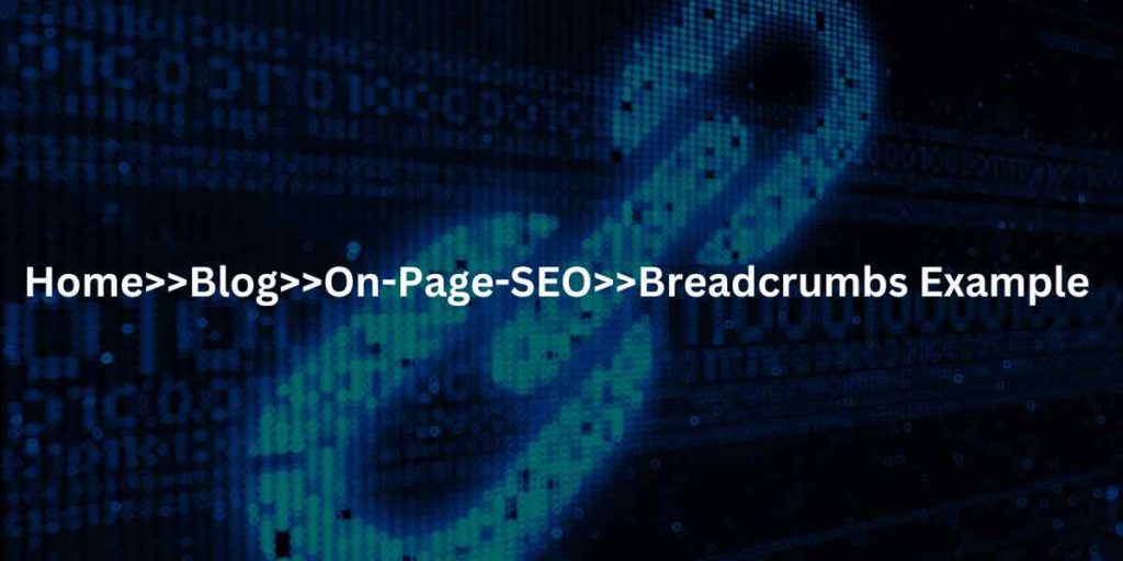 Breadcrumbs navigation example with chain link background.