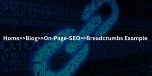 Breadcrumbs navigation example with chain link background.