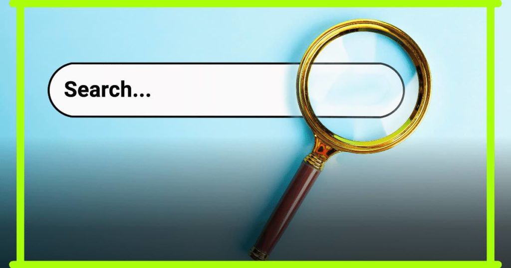 Search bar with magnifying glass symbolizing enhanced visibility through Google My Business Optimization Service.