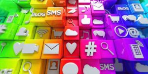 Variety of social media icons representing platforms for local SEO