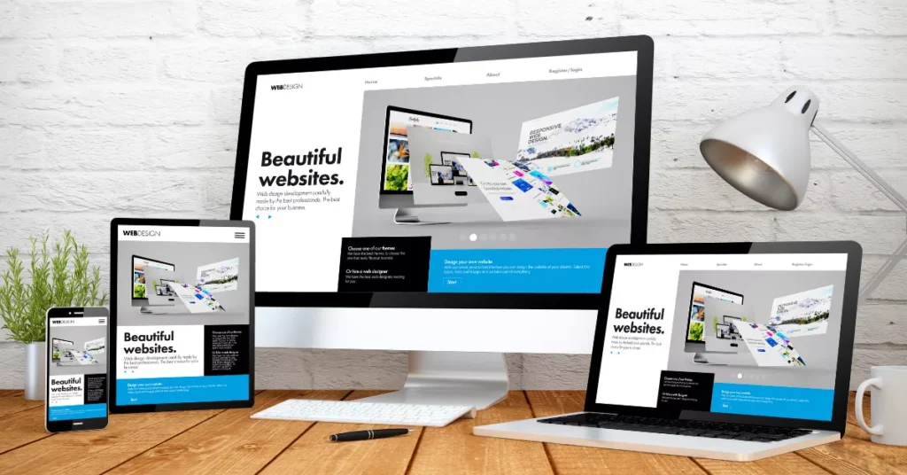 A responsive website design displayed across multiple devices.